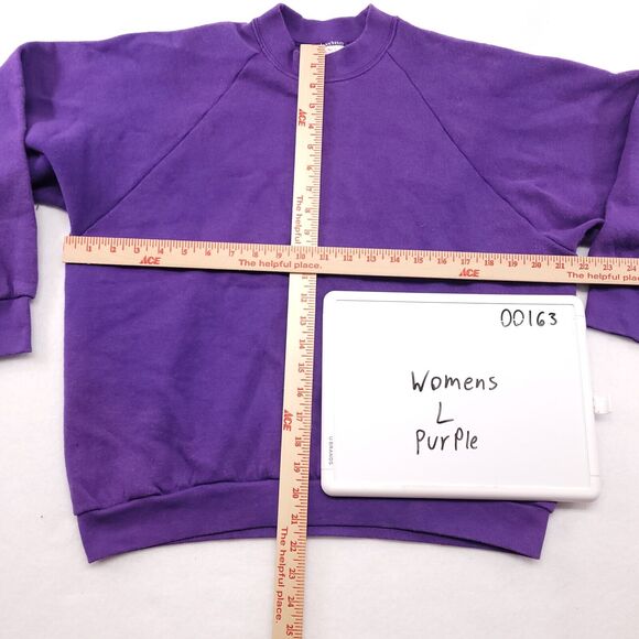 Fruit of the Loom Long Sleeve Pullover Sweatshirt Womens Size Large L Purple - Picture 4 of 9